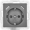USB Schutzkontakt Steckdose 2 x USB Anschluss 2800mA Produktbild-Vorschau 3
