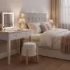 Relaxdays Sitzhocker, Teddyfell, Holzbeine, HxD: 40 x 30 Produktbild-Vorschau 3