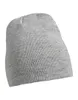 A light grey melange beanie is shown against a white background. Produktbild-Vorschau