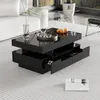 MODFU Table Basse Noire avec Rangement Intégré et Tiroirs - Voir les images du produit 6