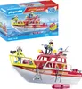 A Playmobil fire rescue boat set, shown both in its packaging and as a standalone model. Produktbild-Vorschau