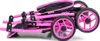 A folded pink doll stroller is shown against a white background. Produktbild-Vorschau