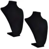 vidaXL Schmuckbüste Flanell Schwarz 23x11,5x30 cm 2 Stk. Produktbild-Vorschau 1
