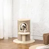 Škrabadlo pro kočky PawHut, výška 61 cm, s 2 úkryty, béžové Náhled obrázku produktu 10