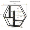 Puluomis Wandregal mit 6 Ablagen, Weinregale, 87x20x100cm, Produktbild-Vorschau 4