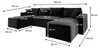 Wohnlandschaft U form Cord NOEMI 145x300 cm, Ecksofa U form Produktbild-Vorschau 7
