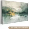 MuchoWow® - Plátno - Zelené - Moderné - Abstraktné - Zlaté, Náhľad obrázku produktu 1