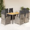 The Living Store 7-tlg. Garten-Essgruppe mit Kissen Grau Produktbild-Vorschau 2