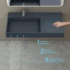 doporro Lavabo Suspendu Gris Noir Mat 75cm Vasque à Poser Voir les images du produit 4