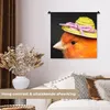 MuchoWow® Wandteppich Wandbehang Vogel - Hut - Orange 60x60 Produktbild-Vorschau 2