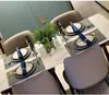 Platzsets Abwischbar Tischsets 6er Set Platzset Blau PVC Produktbild-Vorschau 4