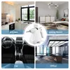 A collage of four images showing different uses of a handheld steam cleaner, including a kitchen, living room, car interior, and office. Produktbild-Vorschau