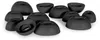 A collection of black silicone ear tips for headphones. Voir les images du produit