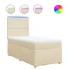 vidaXL Boxspringbett mit Matratze Creme 90x190 cm Stoff Produktbild-Vorschau 1
