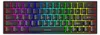 A close-up, top-down view of a black gaming keyboard with rainbow-colored backlighting. Podgląd zdjęcia produktu