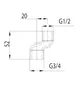 KFA Export Eccentrico 1/2 x 3/4 Nichel (982-011-11) Anteprima dell’immagine prodotto 2