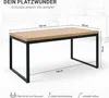 Homestyle4u Esstisch 160x90 cm Eiche Metall Schwarz Produktbild-Vorschau 2