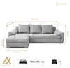 AX LIVING Manisa Wohnzimmer Couch L Form Beige mit Produktbild-Vorschau 7
