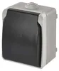 Wandsteckdose grau-schwarz, IP44 Produktbild-Vorschau