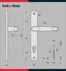 Technical drawing with dimensions of a door handle set. Náhled obrázku produktu