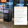 A commercial ice maker machine is shown in a store environment, with product specifications listed on the right side of the image. Voir les images du produit