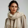 Oversize Damen Winter Schal – 100% Viskose, Woll Weiß, Produktbild-Vorschau 4