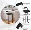 A bar stool is shown in a kitchen setting, with close-up insets highlighting its features. Produktbild-Vorschau
