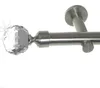 Gardinenstange mit Wandhalterung I Metall Edelstahl Look Produktbild-Vorschau 1