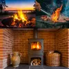 A collage showing different ways to use fire for warmth and cooking. Produktbild-Vorschau