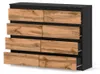 Große Kommode 120 cm, schwarze Eiche Wotan, moderner Produktbild-Vorschau 2