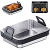 Airfryer Auflaufform aus Edelstahl mit Silikongriffen 2er Produktbild-Vorschau 1