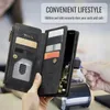 A person is using a wallet-style phone case to make a payment at a terminal. Produktbild-Vorschau