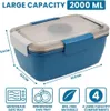 Lunchbox Erwachsene 2000ML,Auslaufsichere Brotdose Produktbild-Vorschau 2