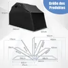 A diagram showing the dimensions of a motorcycle cover, with a 3D rendering of the cover at the top. Anteprima dell’immagine prodotto