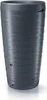 A tall, cylindrical, dark gray rain barrel with a textured surface and two spouts near the bottom. Náhled obrázku produktu