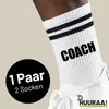 Huuraa Uni Socken Coach Training 42/46 Black Baumwolle Produktbild-Vorschau 2