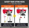 Comparison of single cable and double cable electric hoists, showing lifting height and speed. Podgląd zdjęcia produktu