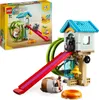 A LEGO Creator 3in1 Hamster Wheel set is displayed, featuring a hamster house, wheel, and slide. The packaging is visible in the background. Podgląd zdjęcia produktu