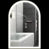 HOMCOM Miroir salle de bain 90 x 60 cm, miroir mural arqué, Voir les images du produit 1