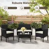 Yaheetech 4-tlg. Gartenmöbel-Set aus Rattan, Tisch & 2 Produktbild-Vorschau 4