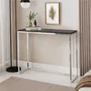 Furneo | Konsolentisch - 80 cm - Schwarz matt / Chrom matt Produktbild-Vorschau 2