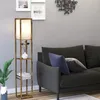 HOMCOM Stehlampe mit Regalen Wohnzimmer Stehleuchte E27 bis Produktbild-Vorschau 7