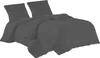 Bettwäsche 2er 135x200 + 2er 80x80 cm Anthrazit Bettbezug Produktbild-Vorschau 1