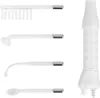 A set of four glass electrodes for a Darsonval device, along with the device handle, displayed against a white background. Produktbild-Vorschau