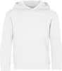 A plain white hooded sweatshirt for kids.