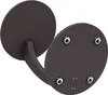 A pair of dark brown, circular wall sconces with exposed mounting hardware. Produktbild-Vorschau
