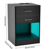 2er Set LED Nachttisch mit Steckdose & USB, 2 Schubladen Produktbild-Vorschau 3