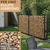 Portalegna zincato metallo da interno 223 x 25 x 115 cm Anteprima dell’immagine prodotto 5