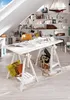 Tréteau pin architecte blanc, H.70 x l.70 cm Voir les images du produit 5