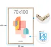 A framed poster with dimensions and frame details shown. Produktbild-Vorschau